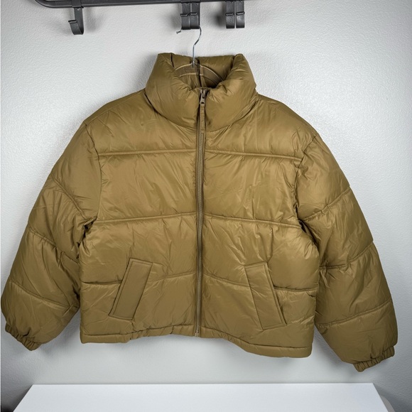 American Eagle Olive Puffer Jacket Women's Size Small - Picture 6 of 14